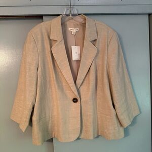 SOLD - NWT Coldwater Creek Cropped Blazer Linen Blend size 20-22w